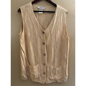 Vintage Timbuktu | Jackets & Vests | Women’s Cream Tencel Button Up Woven Vest S